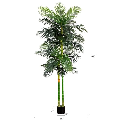 Image of Nearly Natural 9ft. Artificial Double Stalk Golden Cane Palm Tree