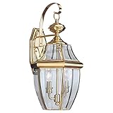 Generation Lighting 8039-02 Lancaster Traditional Two - Light Outdoor Wall Lantern Outside Fixture, Polished Brass Finish
