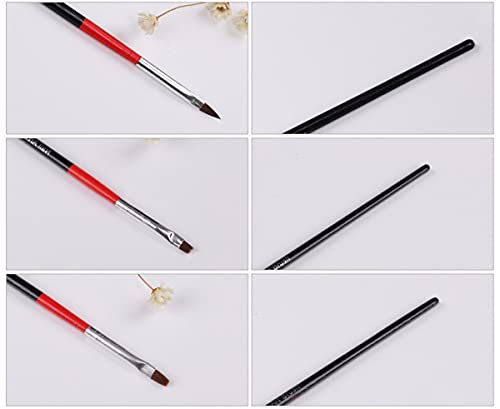 Libiuty 2Pcs 8Ml Nail Art Rhinestone Glue Gel Rhinestone Adhesive With Tweezer For Gem Stones + Dual-Ended Dotting Brush Pen +3Pcs Nail Art Brush Set #TOP6