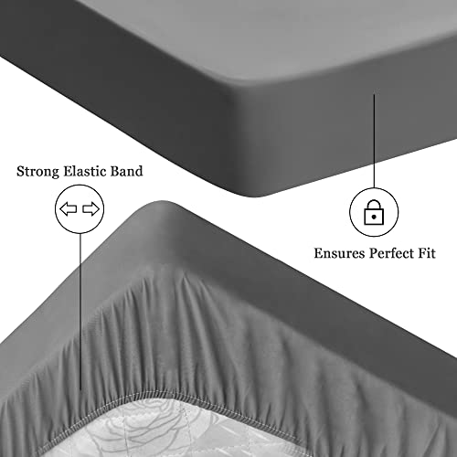 Sufdari Twin XL Mattress Protector,Waterproof Mattress Protector,Fitted Sheet Style Mattress Cover with 18" Deep Pocket,Washable and Comfortable-Gray,Twin XL