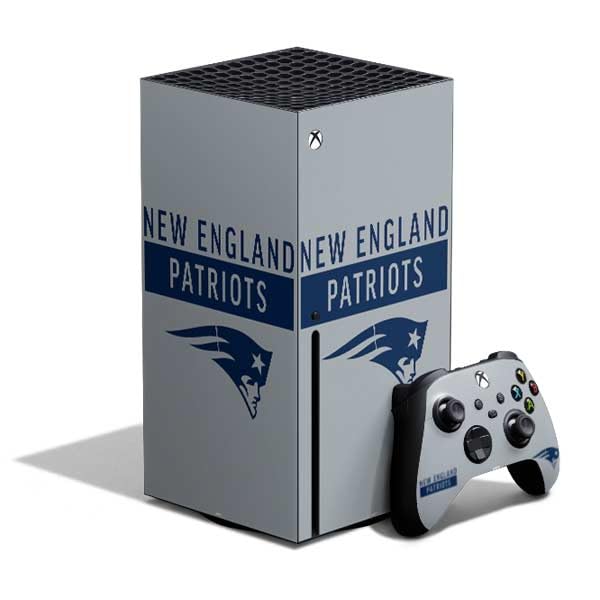 Skinit Decal Gaming Skin Compatible with Xbox Series X Bundle - Officially Licensed NFL New England Patriots Grey Performance Series Design