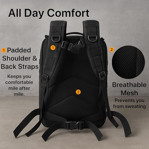 WESTEND 30L Tactical Backpack for Men – Military Assault Pack with MOLLE System, Heavy Duty Bug Out Bag for Outdoor Activity - Image 4