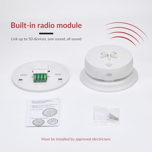 SAFE TECH Mains Powered Radio Interlink 3 In 1 Multi Sensor Smoke Alarm, Dual Interlink 230v Smoke Heat Carbon Monoxide 3 in 1 Alarm with 10 Year Battery, Hardwired Interlinked Smoke Alarm BS 5839‑6 - Image 7