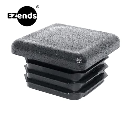 Image of Premium Grade 1 Inch (10-14 Gauge) Durable Polyethylene Square Tubing End Caps (10 PK) Black Plastic Square Plugs