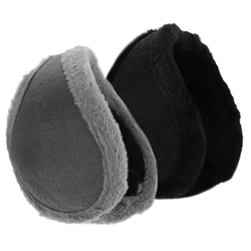 WOFASHPURET 2 Pcs Winter Earmuffs for Men Fleece Ear Warmers Heating Ear Covers behind Head Ear for Cold Weather