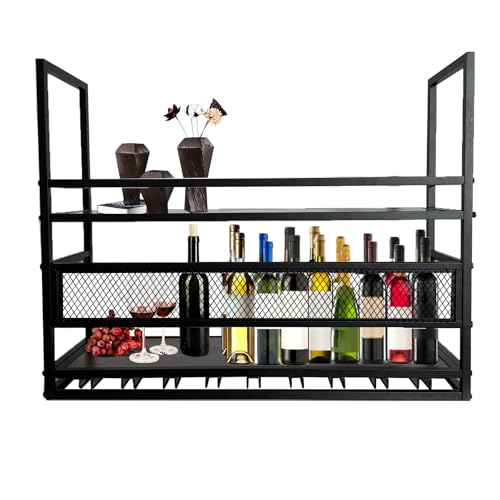 Casier à vin mural pour optimiser l'espace de stockage avec cette cave métallique suspendue