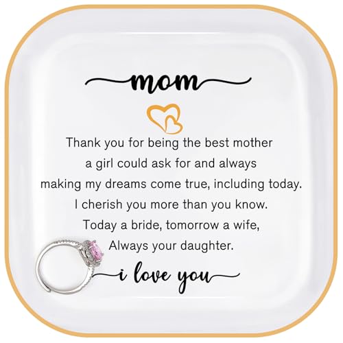 PUDDING CABIN Mother of the Bride Gifts Jewlery Dish - Today a Bride, Tomorrow a Wife, Always Your Daughter - Wedding Day Gifts for Mom from Daughter in Law