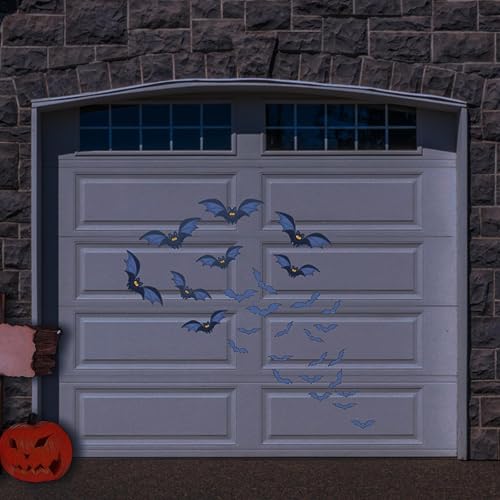 Vinilos de Halloween magnéticos e impermeables con siluetas de murciélago 8