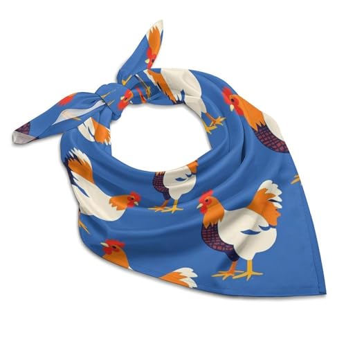 Headband Head Kerchief for Women/Girls/Lady, Lovely Boho Style Skinny Scarf Yoga Fitness Sweat Band Headbands Turban Neck Sash Hand Decor, Rooster Chicken Breeds Art