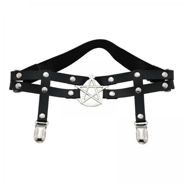 merishopp 3xWomen Leg Garter Belt Adjustable Thigh Suspender PU Leather Leg Ring Black-picture-16