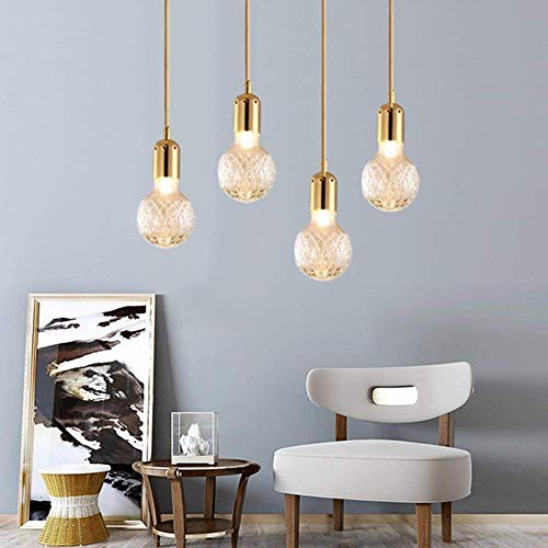Lustre plafonnier LED verre pour salon et salle à manger