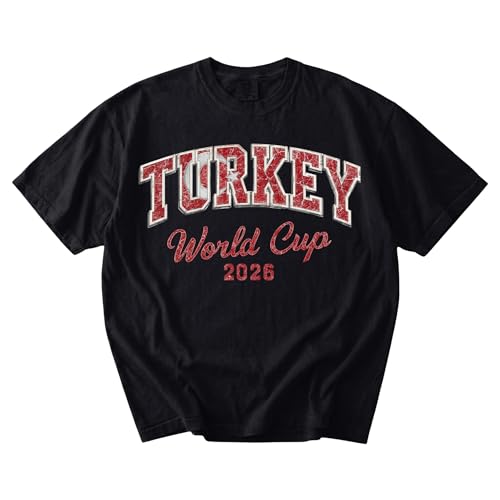 World Cup 2026 Comfort Colors Shirt | Distressed Varsity Letter Retro Soccer Tee | Custom Country Flag Fan Gear Gift (US, Alpha, Small, Regular, Regular, Turkey Black)