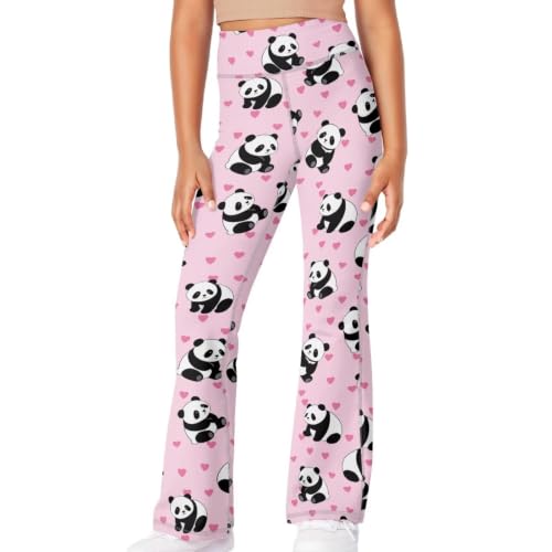 Image of Girls Leggings Floral Print High-Waisted Flared Pants 5-14 Years