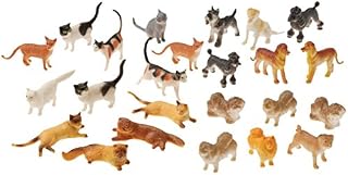 Nikki's Knick Knacks 24 Plastic Cat and Dog Figure Toys