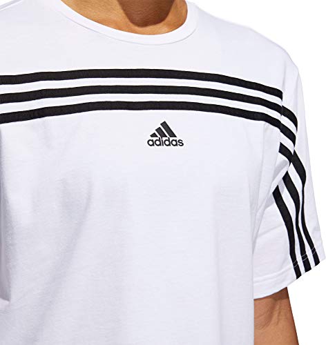 Adidas Women's Must Haves Ringer 3-Stipes T-Shirt (White/Black, Medium) #TOP4