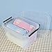 Hommp 5 Liter Clear Storage Box, 4-Pack Plastic Latching Box with Lid