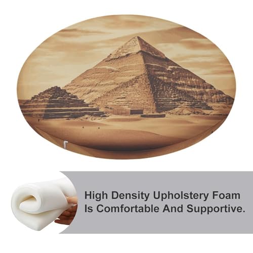 Coussin de chaise rond vintage pyramide mousse mémoire salon balcon