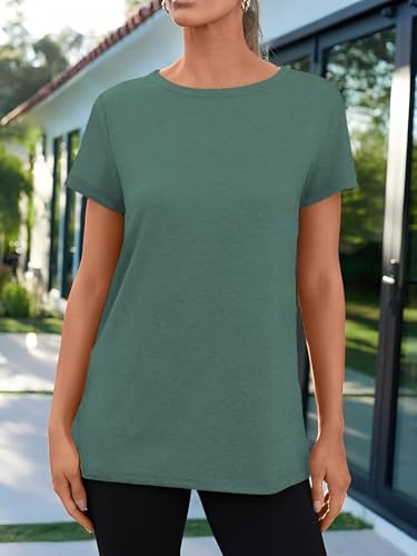 ideal für sommerlichen Casual-Look - Detailansicht von Cuptacc Damen T-Shirt Sommer Kurzarm Deal – Dealfoxx.de
