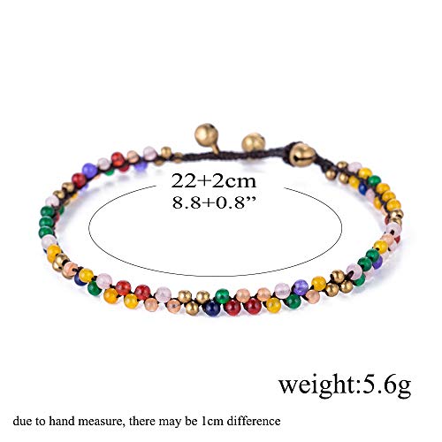 Image of kelistom Bohemian Ankle Bracelets for Women Handmade Natural Stone Beaded Chain Anklet