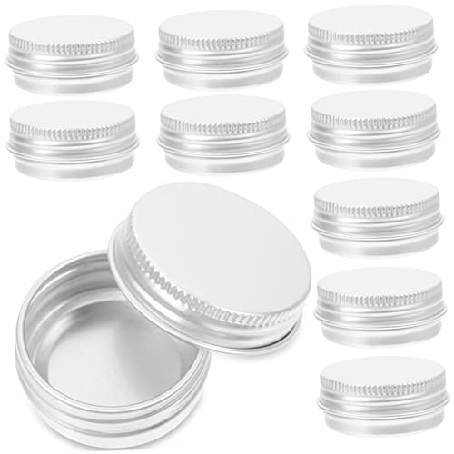 GREENADSCAPE 24pcs Refillable Aluminum Containers Small Round Metal Tins Screw Lids for Storage for Crafts Cosmetics Beads and Office Supplies