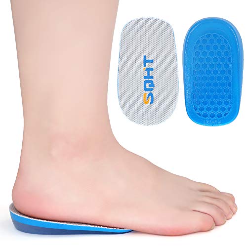 SQHT Height Increase Insoles - Heel Lift Inserts for Leg Length Discrepancies and Achilles Tendonitis, Heel Cups for Men and Women (Large (0.6