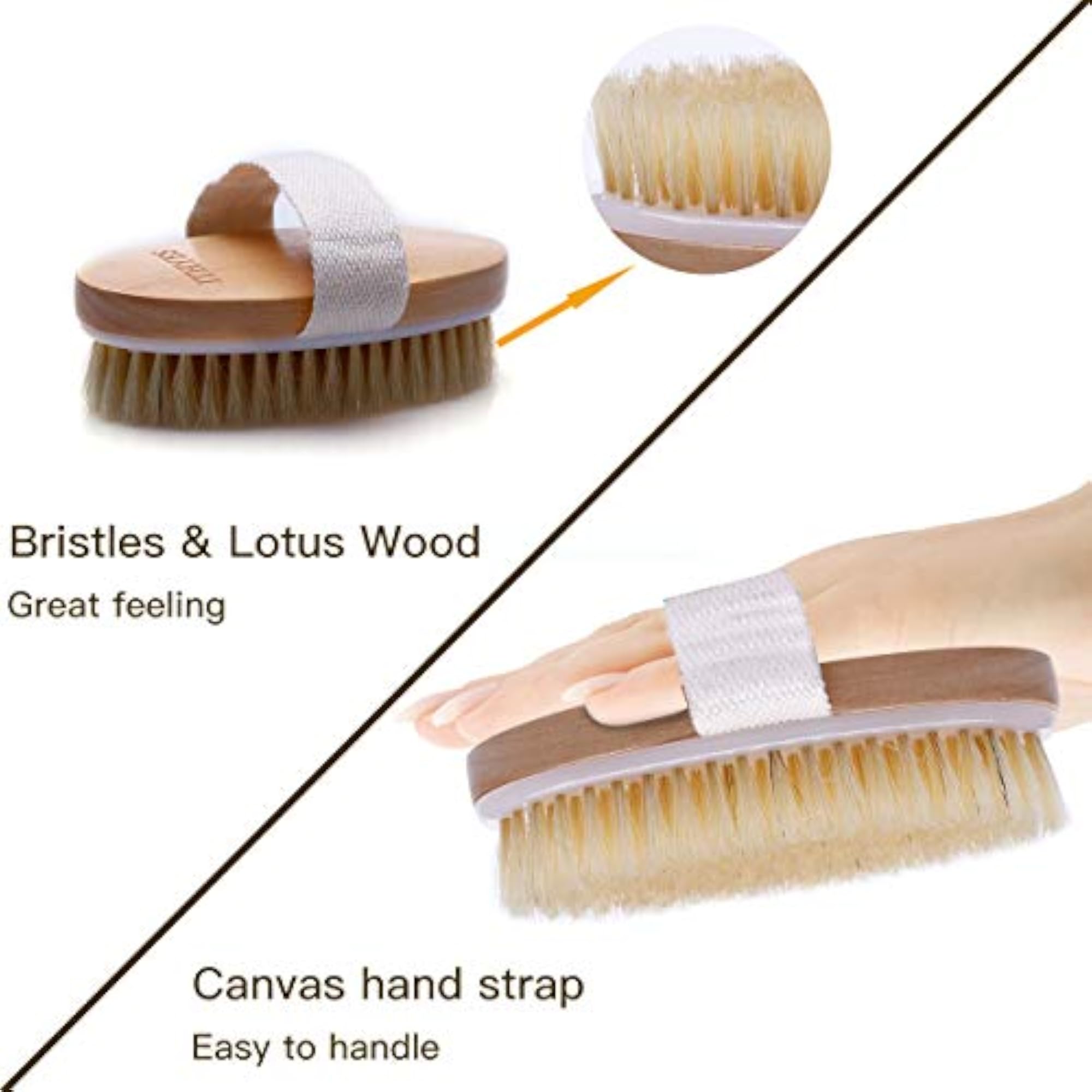 Dry Brushing Body Brush, Natural Bristle
