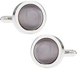 Regalo plata catseye-style Gemelos con marco plateado con caja de presentación