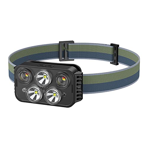 Lampe frontale 2000 lumens rechargeable super lumineux étanche pour cyclisme et sport