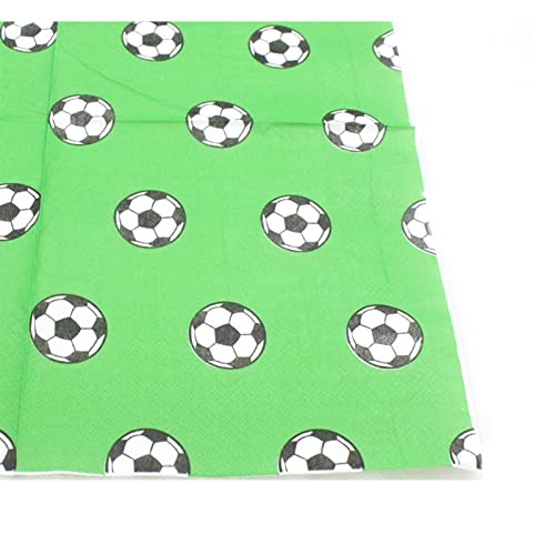 /Conjunto de decoração de mesa tema futebol | Utensílios de mesa com tema de futebol verde para part