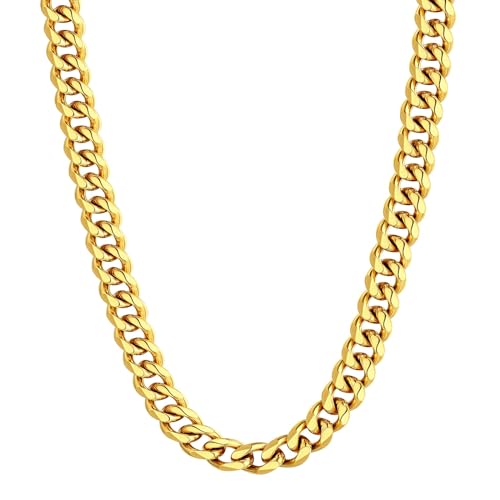 FACATH 80s 90s Hip Hop Costume Fake Necklace Jewelry Gold Chain for Women, Mens Cuban Link Chain Necklace Men Gold Acrylic Chain Rapper Faux Gold Chain Necklace Costume Accessory