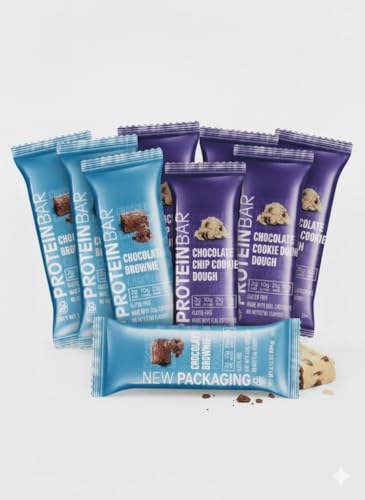 10 Pack Protein Bars, Chocolate Chip Cookie Dough, CHOCLATE BROWNIE