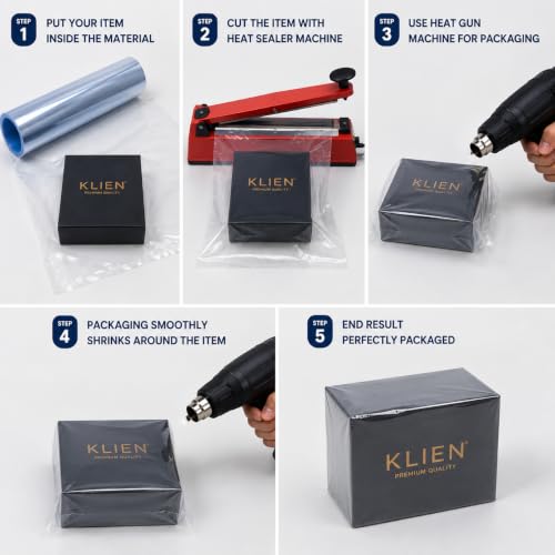 Image of KLIEN 24 inch INCHES WIDE, Clear Transparent Packaging Roll, Suitable for packing boxes, gifts, household items, 10 Meter Roll (Pack of 1)