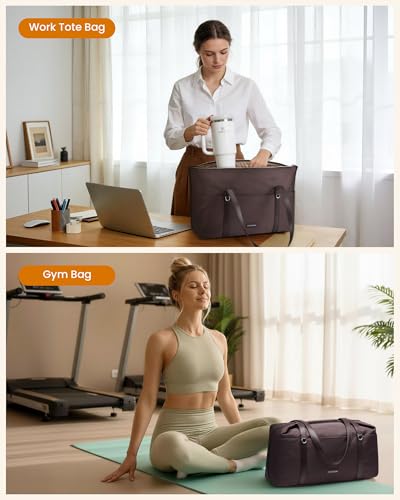 LOVEVOOK Work Tote Bag for Women, 15.6 Inch Laptop Shoulder Bag with Large Cup Holder, Professional Computer Tote Briefcase for Teacher Nurse Office Gym Travel Weekender — view 6