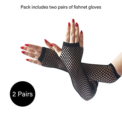 COSFAN 2 works Fishnet Gloves Women, Fingerless Gloves Fancy Dress - Image 2