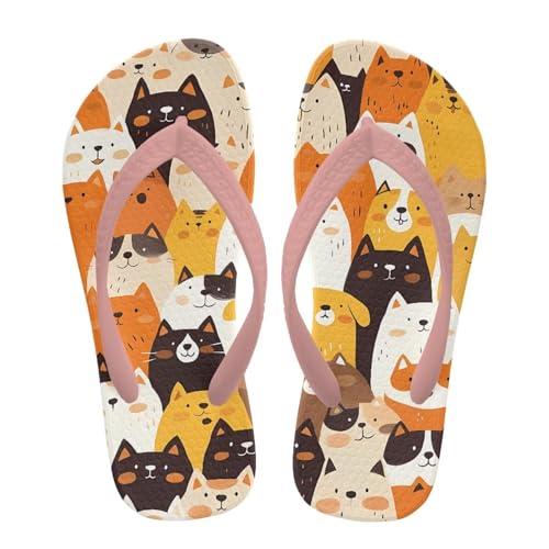 Girls Kids Beach Flip Flops Children's Flip Flops Basic Non-Slip Sole Sandals Pink Straps