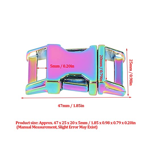4Pcs Side Release Buckle 25x47mm Metal Buckles Side Release Clasp for Backpack Dog Collar DIY(Colorful), 12 * 7 * 3cm - Image 2