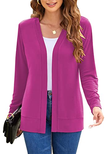 Image of Womens Casual Lightweight Long Sleeve Cardigan Flowy Soft Open Front Knit Cardigan Sweaters
