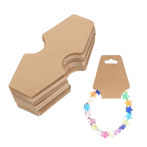Apausvcm 100Stk Armbänder Displaykarten,Kraftpapier Halsketten Display Karten,Schmuck Armband Display Karten,Schlüsselanhänger Ohrringe Display-Karten für Fußkettchen Haarringen Schmuck Hängeetiketten