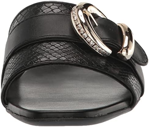 Naturalizer Womens Santiago Fashion Slip On Slide Flat Sandal with Buckle,Black,6W | Image 1