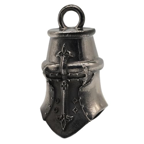 Image of Motorcycle Biker Roman Gladiator Warrior Spartan Helmet Guardian Bell Luck Gremlin Ride Bell Hanger or Lucky KeyChain
