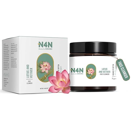 Image of N4N No soap powder Face Cleanser | With Lotus & Vetiver | For Fresh & Glowing Skin, Deep Cleanses | Dirt Removal | For Normal, Dry & Oil Skin | Paraben Free | 75 g