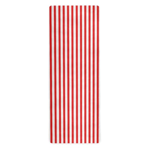 FLildon Red White Stripes Yoga Mat Thick Non Slip Yoga Mat Workout Mat for Men Women, Exercise & Exercise Mat for Home Gym, Yoga, Pilates, Stretching, and Floor