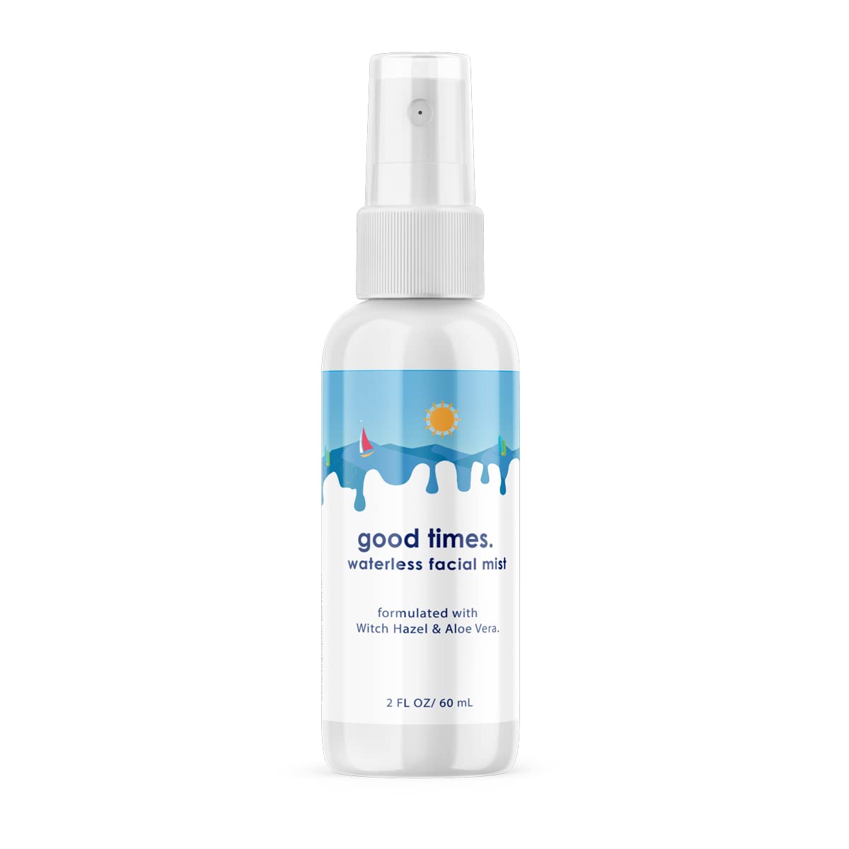 Eco-Beauty good times Water-less Facial Mist Spray 60ml 2oz Bottle, Instant Soothe and Hydrate Skin 