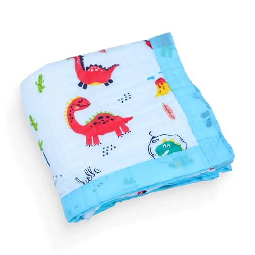 Image of SMILE BABY 100% Organic Cotton 6-Layer Muslin Baby Blanket (100x110 cm) is Super Soft, Breathable, and Gentle on Baby's Skin. Perfect for Comfort, Warmth, and Everyday use. Includes 1 Blanket
