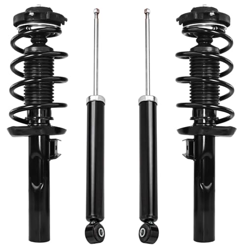 Image of Detroit Axle - 4pc Struts Shock Absorbers Kit for 2012-2017 VW Jetta, 2 Front Struts w /Coil Spring 2 Rear Shocks Absorbers 2013 2014 2015 2016 Replacement Suspension