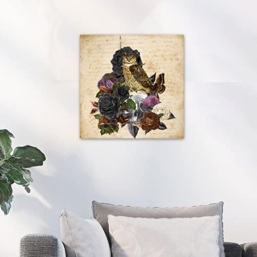 Panneau en bois Halloween avec impression corbeau premium