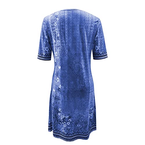 OIOLOYJM Plus Size Summer Dresses for Women 2025 Plus Size Dresses for Curvy Women 3/4 Sleeve Casual Boho Kaftan Dresses