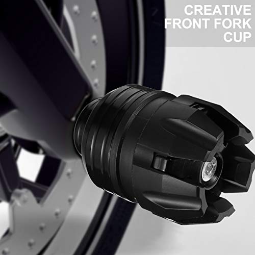 Garneck 2Pcs Fork Frame Sliders Aluminum Front Fork Wheel Crash Protector Cups Falling Protection For Motorcycles Motorbikes Moped Scooters Black #TOP7