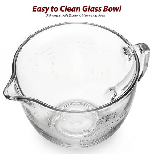 Tazón de vidrio transparente Lumirio clásico 4.5 qt miniatura 4