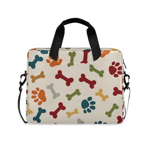 Maletín para portátil ALAZA Paw Prints Bones, 13 a 15.6 pulgadas miniatura 1